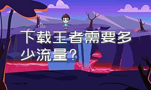 下载王者需要多少流量?