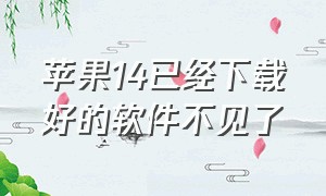 苹果14已经下载好的软件不见了