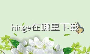 hinge在哪里下载