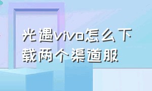 光遇vivo怎么下载两个渠道服