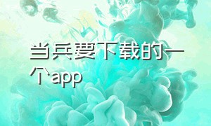 当兵要下载的一个app