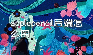 applepencil后端怎么用（applepencil笔记模式和翻页模式）