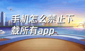 手机怎么禁止下载所有app