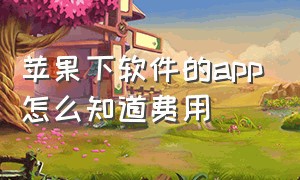 苹果下软件的app怎么知道费用（苹果app下载怎么知道收不收费）