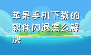 苹果手机下载的软件闪退怎么解决