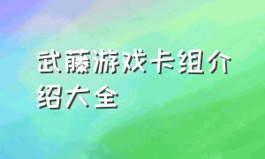 武藤游戏卡组介绍大全