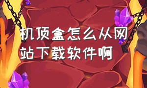 机顶盒怎么从网站下载软件啊