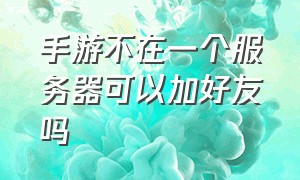 手游不在一个服务器可以加好友吗