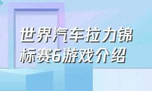 世界汽车拉力锦标赛6游戏介绍