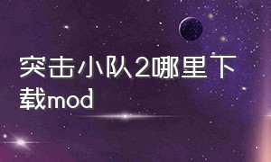 突击小队2哪里下载mod