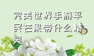 完美世界手游平民芒果带什么精灵