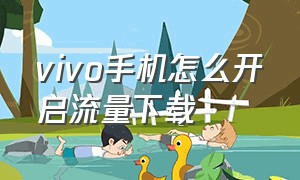 vivo手机怎么开启流量下载