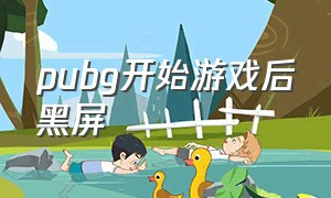 pubg开始游戏后黑屏