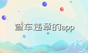 查车违章的app