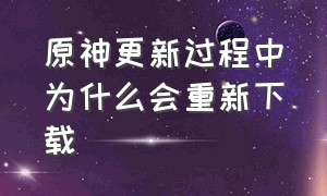 原神更新过程中为什么会重新下载（原神更新到100为啥还在下载中）