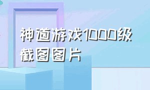 神道游戏1000级截图图片