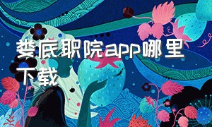 娄底职院app哪里下载（娄底职业学院app怎么下载）