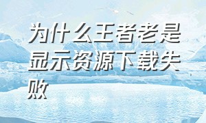 为什么王者老是显示资源下载失败