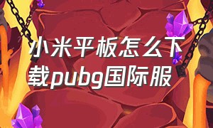 小米平板怎么下载pubg国际服