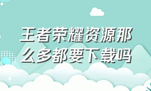 王者荣耀资源那么多都要下载吗