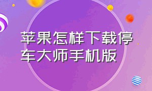 苹果怎样下载停车大师手机版（苹果怎样下载停车大师手机版）