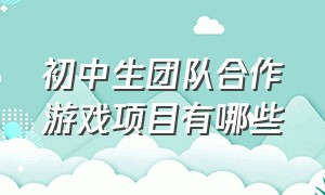 初中生团队合作游戏项目有哪些