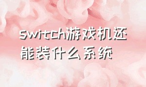 switch游戏机还能装什么系统（switch游戏机怎么看是不是双系统）