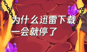 为什么迅雷下载一会就停了