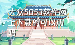 大众5053软件网上下载的可以用吗