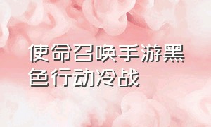 使命召唤手游黑色行动冷战（使命召唤手游2024黑花）