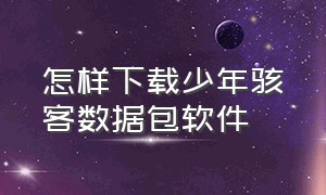 怎样下载少年骇客数据包软件（怎么下载少年骇客之能量之旅）