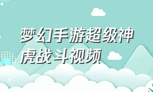 梦幻手游超级神虎战斗视频