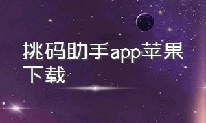 挑码助手app苹果下载