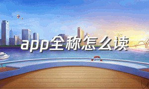 app全称怎么读