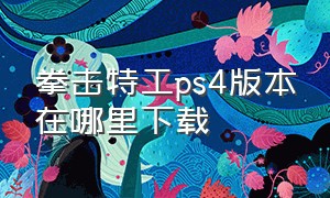 拳击特工ps4版本在哪里下载