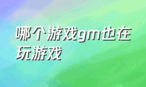 哪个游戏gm也在玩游戏