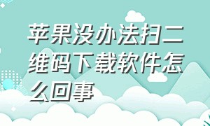 苹果没办法扫二维码下载软件怎么回事（苹果二维码下载软件怎么安装）