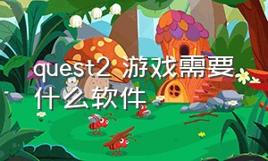 quest2 游戏需要什么软件