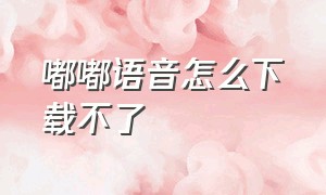 嘟嘟语音怎么下载不了（嘟嘟语音怎么修改自己的登录设置）