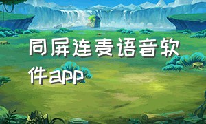 同屏连麦语音软件app