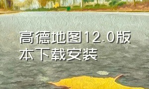 高德地图12.0版本下载安装