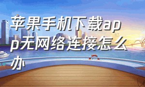 苹果手机下载app无网络连接怎么办