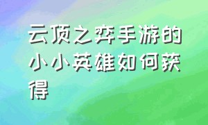 云顶之弈手游的小小英雄如何获得