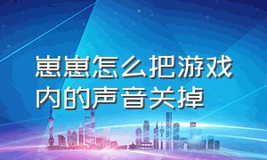 崽崽怎么把游戏内的声音关掉