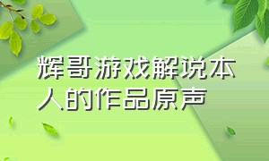 辉哥游戏解说本人的作品原声