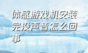 体感游戏机安装完没声音怎么回事