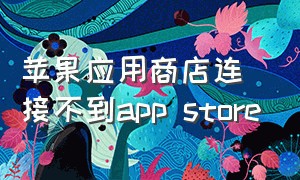 苹果应用商店连接不到app store