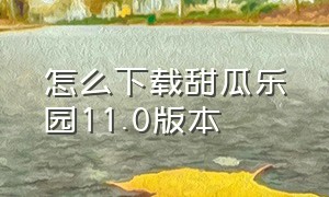 怎么下载甜瓜乐园11.0版本