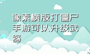 像素横版打僵尸手游可以升级武器