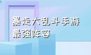 暴走大乱斗手游最强阵容